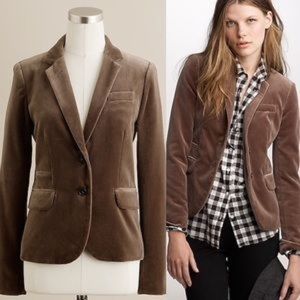 Black J Crew velvet schoolboy blazer size 2P